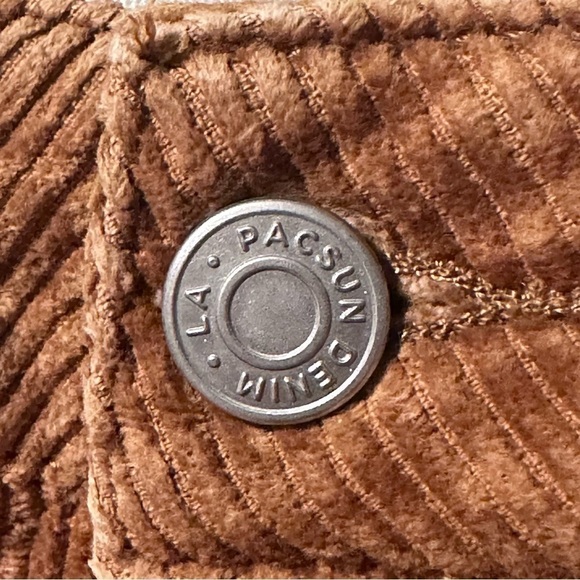 PACSUN Corduroy Mom Jean Golden Brown Oak Tapered Crop 5-Pocket Pants Women's 23 - Picture 7 of 16